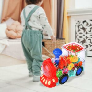 Electric Train Universal Walking Train Colorful Light Musical Toys For Children Toddler Kids