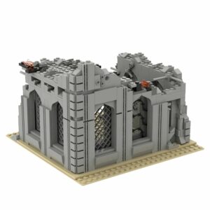 Damaged Tree House Building Blocks Military War Scene Ruins Battlefield Broken Walls Fortress Bricks