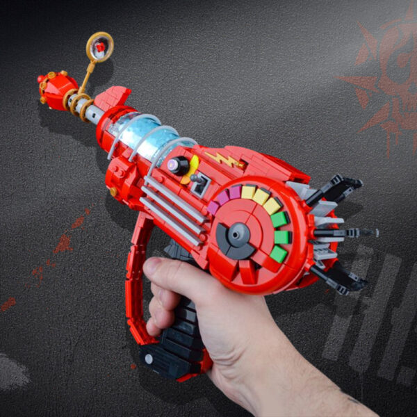 Red Call of Duty Ray Gun Model Bricks DIY Game Weapon Ray-guns Building Blocks Kit Props Toys For Birthday Gifts
