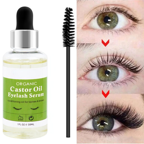 Natural Castor Eyelashes Growth Essential Oil Thick Longer Nourishing Enhancer Lash Eyebrow Hair Growth Liquid Castor Essential