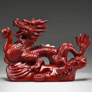 Dragon Statue Zodiac Dragon Wooden Craft Dragon Sculpture Table Shelf Decor