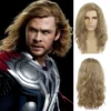 Synthetic Black or Blonde Wig Natural Curly Hair Wig for Men Water Wave Hairstyle Cosplay Costume Halloween Party Men's Long Wig