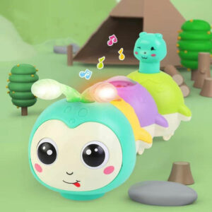 Crawling Cartoon Caterpillar Electric Magnetic Toy Segmented Splicing With Light Music Interactive Toys for Kids