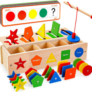 Montessori Toys Wooden Color Shape Sorting Box Game Geometric Matching Blocks Early Learning Educational Toy