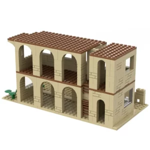 DIY Parts Houses Base Military Building Blocks Double Deck Terrace MOC Army Soldier Bricks Pack Construction Toys Boys Gifts