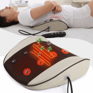 Electric Pulse Body Massager Cushion Moxibustion Vibration Heating Lumbar Waist Traction Airbag Therapy Massage Relief Pain