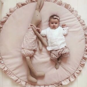 Baby Play Mats Round Floor Soft Cotton Baby Bedding Blanket Lace Crawling Mat Game Pad Toys For Children Room