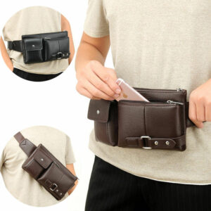 Leather Waist Packs Men Waist Bags Fanny Pack Belt Bag Phone Bags Travel Waist Pack Male Small Waist Bag