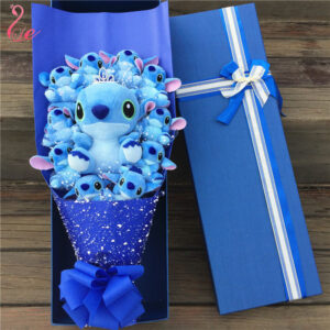 Disney Stitch Flower Bouquet Cartoon Lilo Stitch Plush Toy Doll Bouquet Gift Box