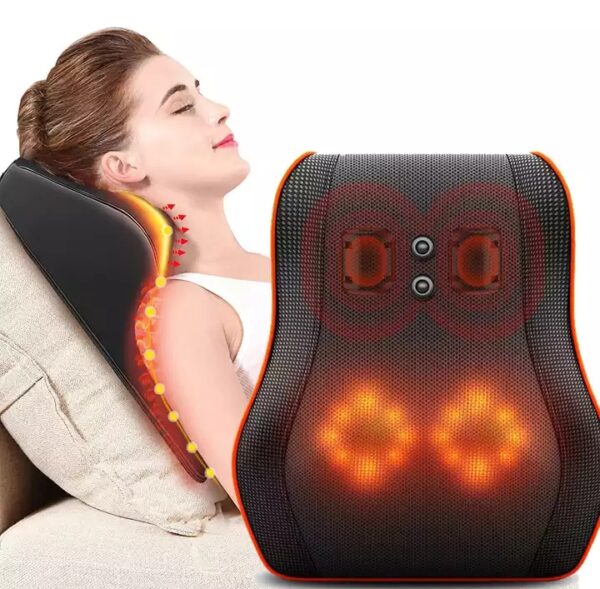 Electric Neck Massager Pillow Head Cervical Ttraction Body Massage Car Back Pillow with Heating Vibrating Massage