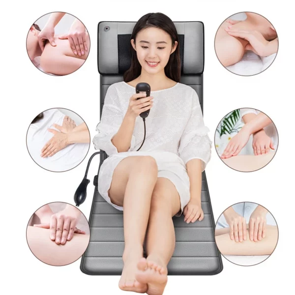 Electric Heating Full Body Massager for Car Chair Office Lumbar Neck Pain Relief Vibration Cushion Shoulder Back
