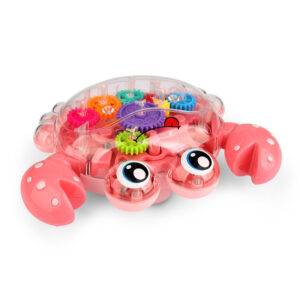 Transparent Gear Crab Electric Pet Universal Crawling Light Music Educational Interactive Toys for Kids