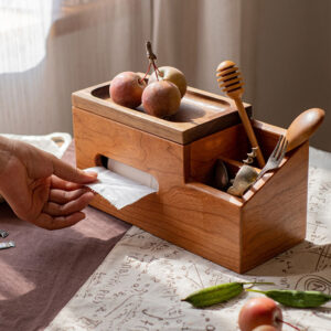 Wood Tissue Box simple household Remote Control Storage Tool Creative Coffee Table Cosmetics Multi-functional