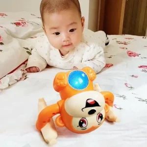 Fun Electric Rolling Monkey Robot Toy Voice Control Lighting Music Somersault Child Baby Interactive Toys for Kids