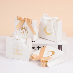 Middle East Eid Al-Adha Candy Box Mini Gift Box and Ribbon Hot Gold Castle High Quality Gift Box