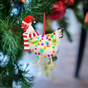 Different Styles Christmas Ornaments Rooster Pendants Flat Christmas Tree Decorations