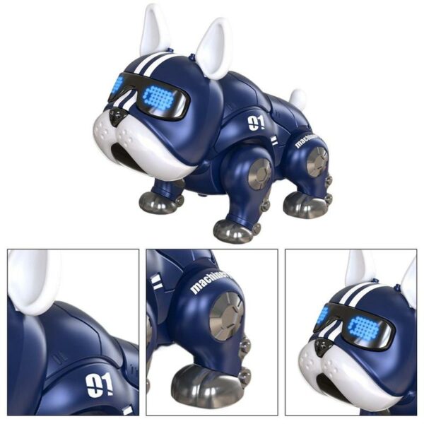 Dance Music Bulldog Robot Intelligent Interactive Dog With Light Toys For Children Kids Early Education Baby Toy