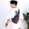 Men's Chest Bags Geometric Print Oxford Cloth Casual Crossbody Bag Sports Travel Outdoor Chest Shoulder Bags