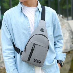 Men's Chest Bag Shoulder Messenger Bag Casual Canvas Travel Bag Waist Bag Multifunctional Waterproof Storage Bag