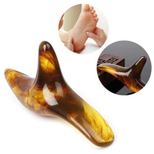 Triangle Foot Massager Amber Resin Wax Gua Sha Acupuncture Shiatsu Tools Feet Scraping Stick