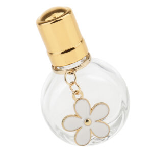 Empty Roll On Bottle with Flower Hangtags Clear Glass Lip Balm Roller Bottle Vial For Perfume Essential Oils