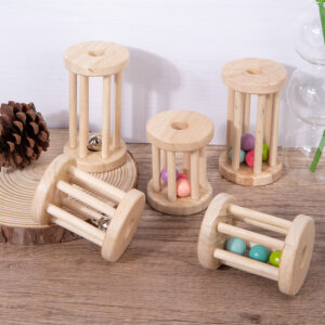 Baby Music Toy Wood Rolling Cage Bell Coloful Rattles & Mobiles Early Developmental Sound Infant & Toddler Musical