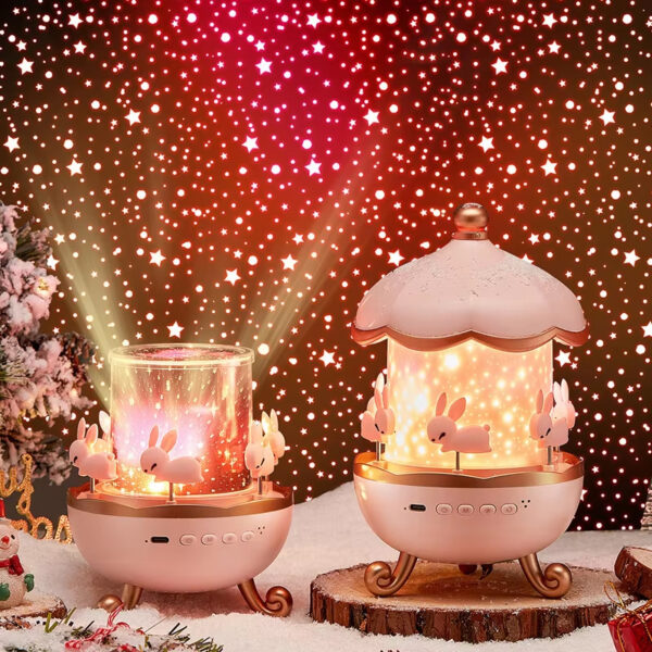 Valentine's Day Romantic Star Light Projector Creative Gift Music Box Birthday Gift Decoration Small Night Lamp