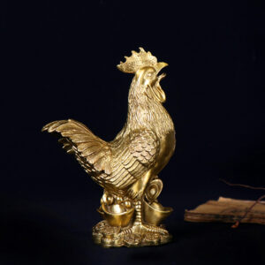 Brass Rooster Cock Figurine Statue Chinese Lucky Fengshui Ornament  Desktop Decoration Handmade