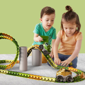 Electric Race Car Toys For Boys Dinosaur Antigravity Flexible Train Track Toys Education Birthday Gift For Kids