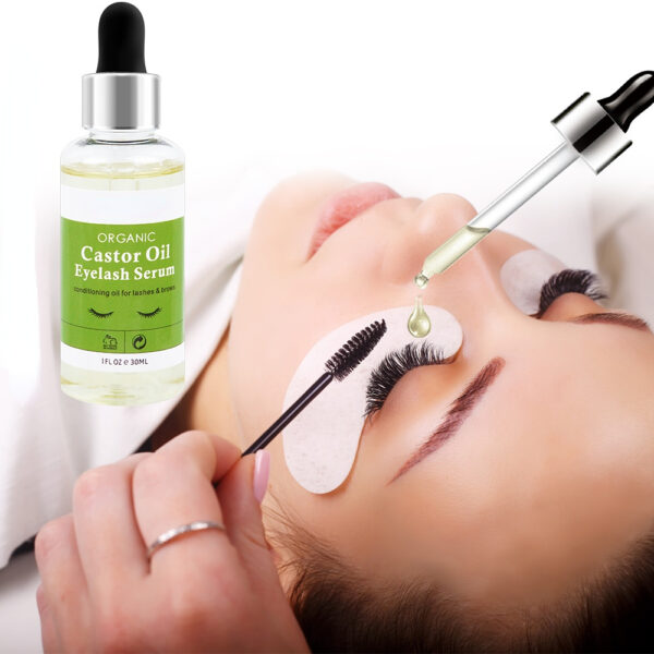 Natural Castor Eyelashes Growth Essential Oil Thick Longer Nourishing Enhancer Lash Eyebrow Hair Growth Liquid Castor Essential