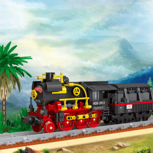 City Cargo Steam Train Building Blocks Plastic Locomotive Track Model Set Kit Bricks Construction Toys  Kids Gifts