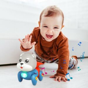 Electric Crawling Dog Baby Head Training to light music singing walking boy