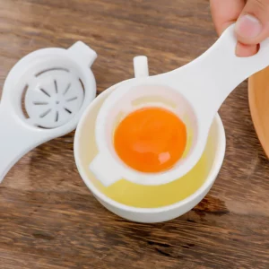 Kitchen Accessories Egg Separator Convenient White Egg Spoon New Mini With Silicone Holder Separates Sieve Eggs Tool Plastic