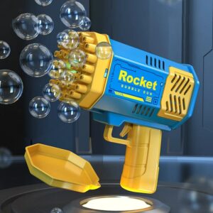 Electric Rocket Bubble Gun Automatic Blowing Soap Maker Machine Toy Kids Outdoor Fight Fantasy Toys For Boys Game