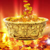 Basin Water Treasure Feng Shui Fruit Altar Golden Brass Meditation Cup Holder Wealth Supplies Good Money Lucky