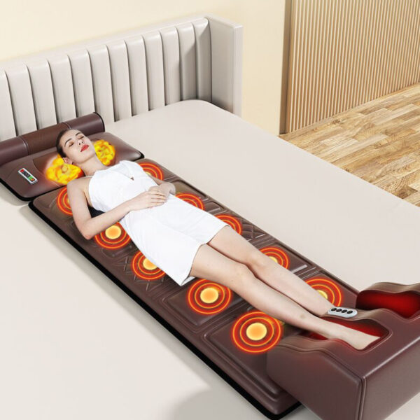 Electric Heating Full Body Massager for Car Chair Office Lumbar Neck Pain Relief Vibration Cushion Shoulder Back Massage