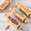 Baby Wooden Montessori Toys Cartoon Animal Crocodile Bear Rotate Blocks Rattle Puzzle Game Baby Food Grade