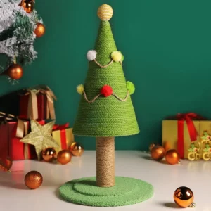 Room Decoration Christmas Tree Cat Scratcher Climbing Frame with Plush Ball Sisal