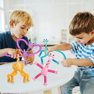 Children Suction Cup Toys Pop Tubes Antistress Telescopic Giraffe Fidget Toys Baby Puzzle Sensory Stress Relief