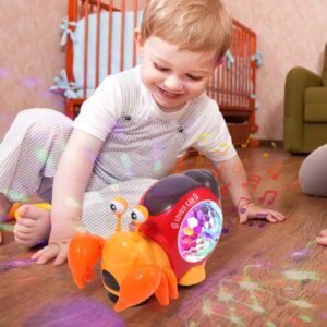 Crawling Crab Baby Toy Walking Tummy Time Early Learning Educational Toys Interactive Musical Light up Moving