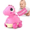 Baby Dinosaur Musical Crawling Toys - Touch & Go Dinosaur with Light Up and Music for 18 Months Infant and Toddler Girls