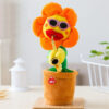 Creative Enchanting Sunflower Singing Dancing Flower With Saxophone 80 Songs Funny Electric Music Toys Soft Stuffed Plush Toy