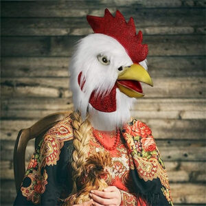 Animal Head Mask For Halloween Costume Cosplay Party Headgear Props Novelty Plush Chicken Head Latex Mask