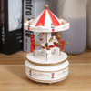 Horse Box Rotating Box Wooden Musical Box Christmas Valentines Day Birthday Gifts for Kids Carousel