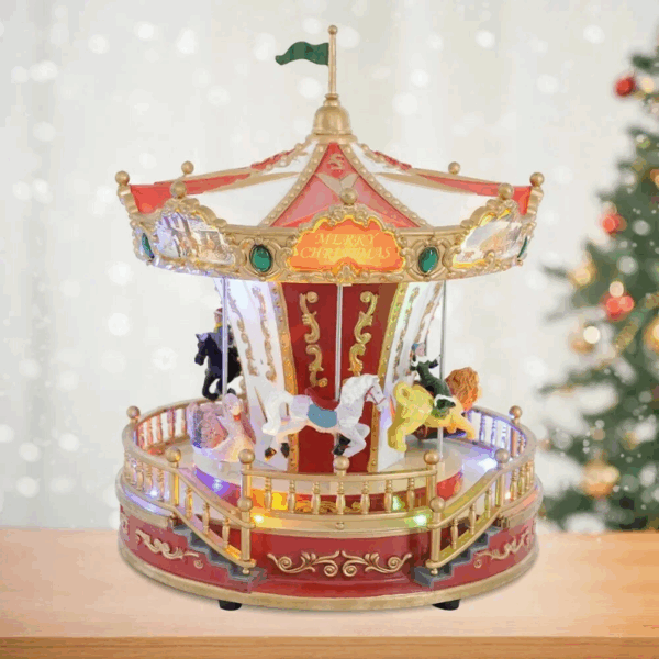 Christmas Carousel Music Box Creative Ornaments Christmas Birthday Gift Christmas Luminous Music