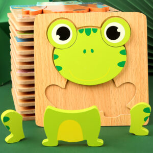 High Quality Wooden Puzzle Baby Cartoon Animal Traffic Jigsaw Early Learning Cognition Game Puzzle Toys