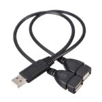 High Quality 2 Port USB2.0 Hub USB 2.0 Male To 2 Dual USB Female Jack Splitter Hub Power Cord Adapter