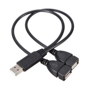 High Quality 2 Port USB2.0 Hub USB 2.0 Male To 2 Dual USB Female Jack Splitter Hub Power Cord Adapter