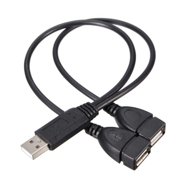 High Quality 2 Port USB2.0 Hub USB 2.0 Male To 2 Dual USB Female Jack Splitter Hub Power Cord Adapter