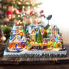 Music Box Santa Claus Snow Mountain Light Train Flying Deer Ornaments Creative Decoration Collection